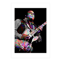 Freddie King American Blues Guitarist Colorful (Print Only)