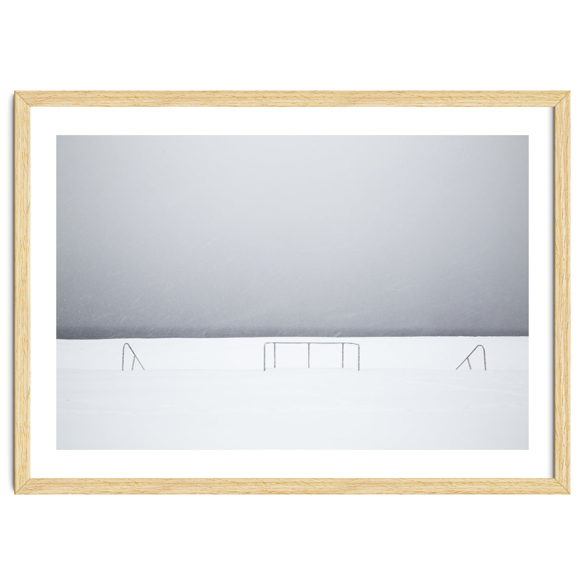 Stair railing covered by snow