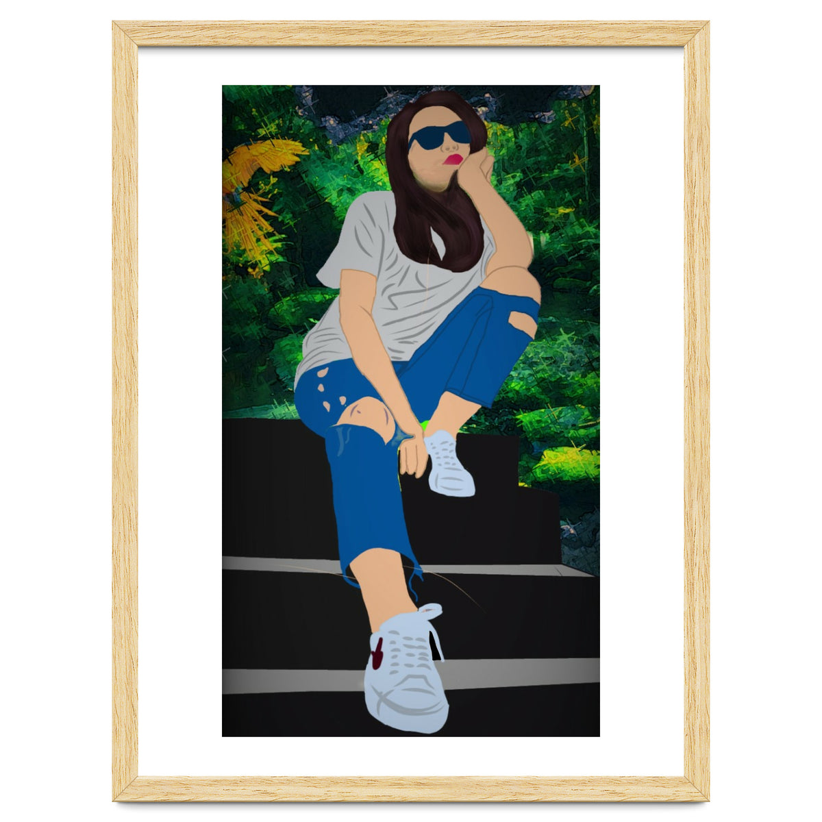 A Girl Sitting On A Step