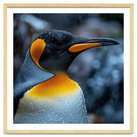 Close Up Of King Penguin In The Rain