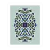 Flowers And Bows Blue And Green (Print Only) thumbnail