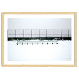 Bench with no people in snowy winter thumbnail