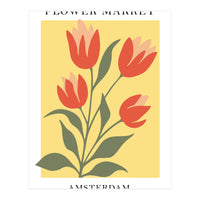 Amsterdam Flower Market - Modern Colorful Botanical Print (Print Only)