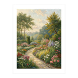 Enchanted English Cottage Garden Oil Painting (Print Only) thumbnail