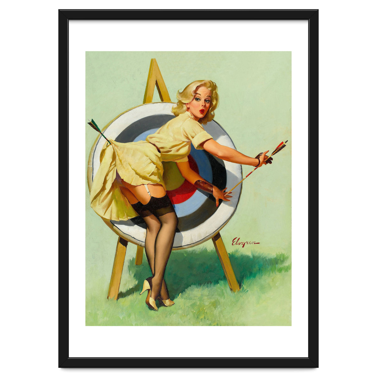 Pinup Sexy Girl On A Target