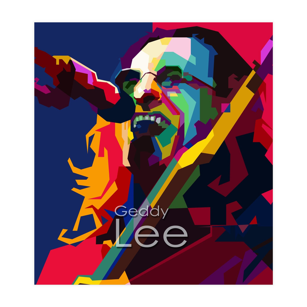 Geddy Lee RUSH Singer Pop Art WPAP (Print Only)