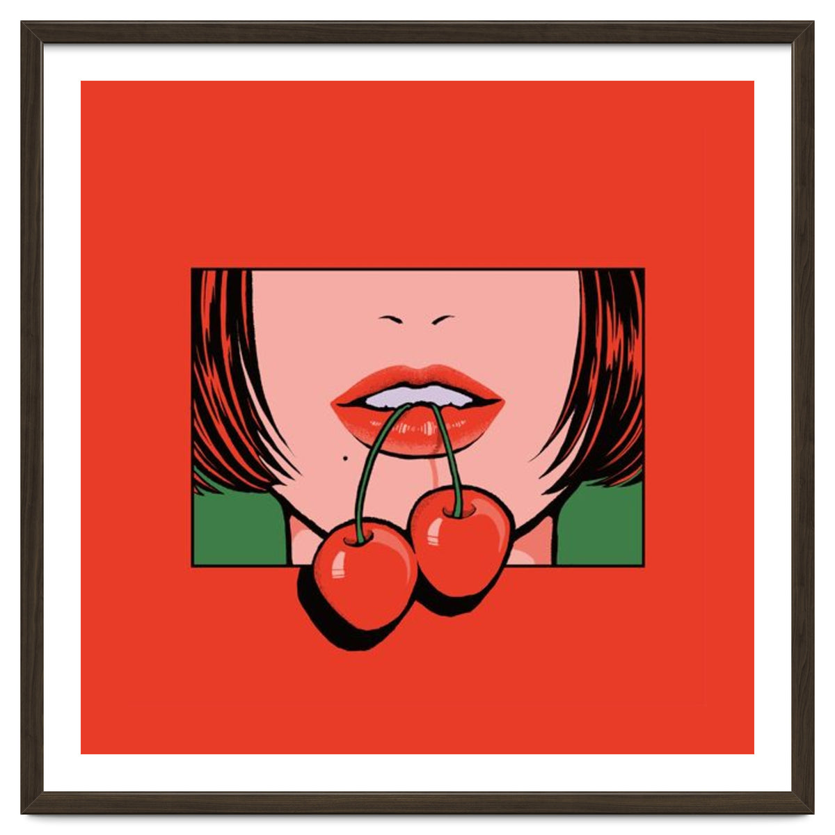 Pop Art Cherry Bold Lips With A Classic Design