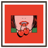 Pop Art Cherry Bold Lips With A Classic Design