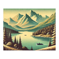 Vintage Alpine Lake Poster (Print Only)