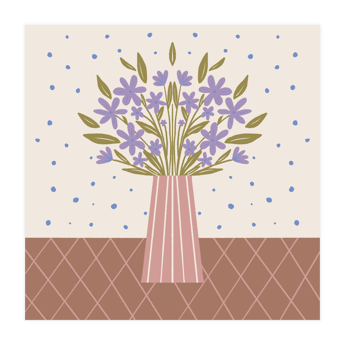 Flower Vase Mocha Mousse (Print Only)