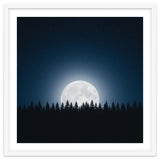 Midnight Serenity: Full Moon Over Forest Silhouettes thumbnail