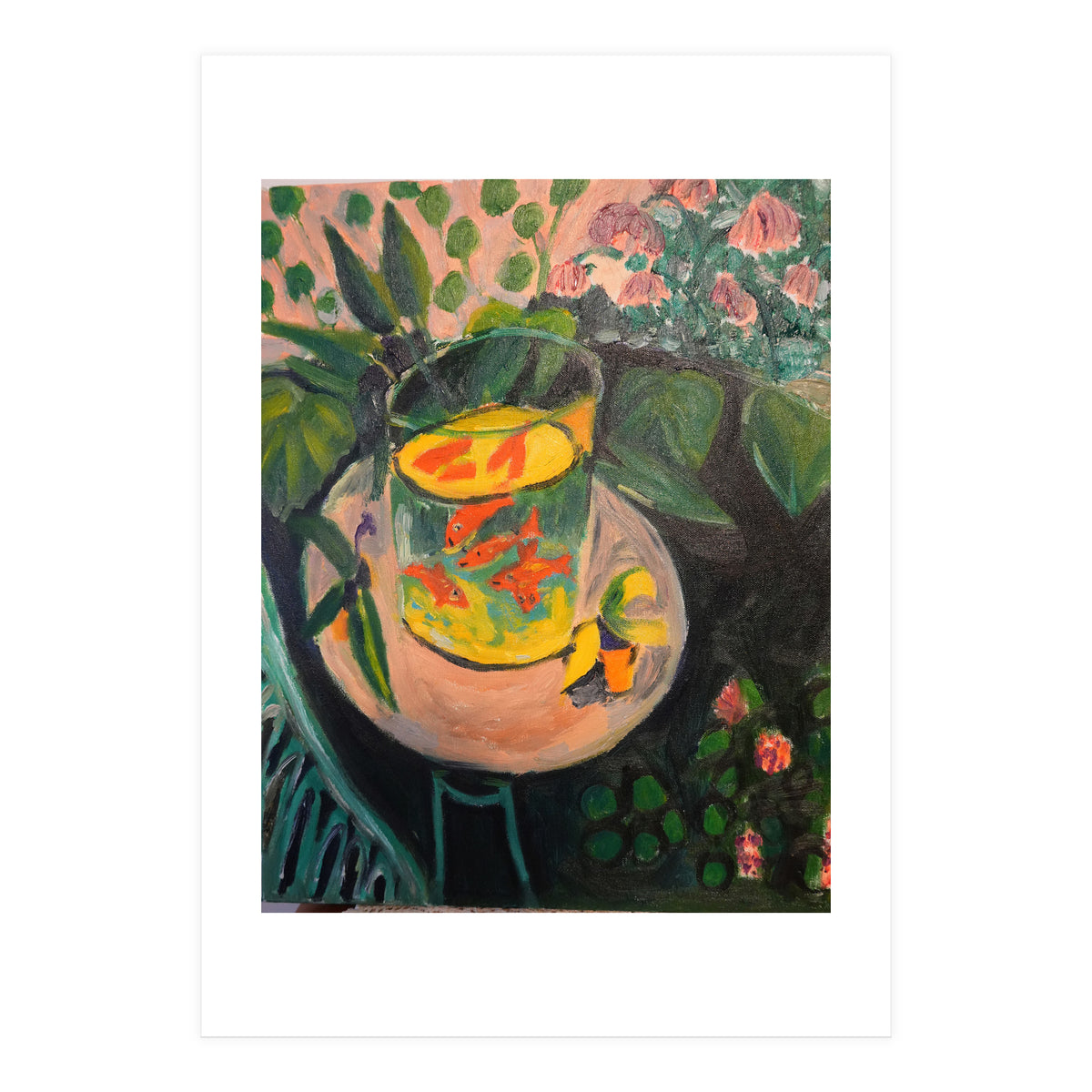 Still Life Fishes Oil Painting (Print Only)