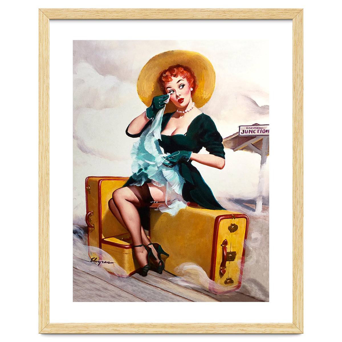 Pinup Sexy Girl Left At The Bus Station