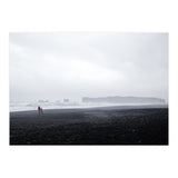 Family walking on the black sand beach - Iceland  (Print Only) thumbnail