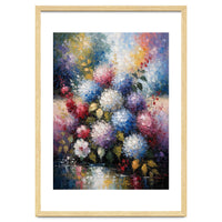 Vibrant Summer Hydrangea Bouquet Heavy Impasto Oil Painting