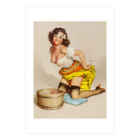 Pinup Girl Bobbing For Apples (Print Only)