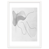 Abstract Black And White Flowing Lines And Shapes