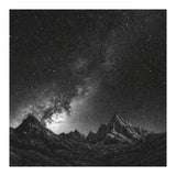 Starlit Mountain Majesty: Detailed Monochrome Milky Way (Print Only) thumbnail
