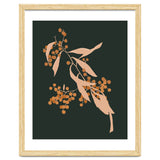 The Blooming Touch, Botanical Vintage Illustration, Dark Blush Bohemian Painting, Plants Nature Eclectic Classy Scandinavian thumbnail