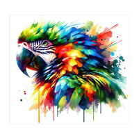 Vibrant Tropical Parrot Portrait (Print Only)