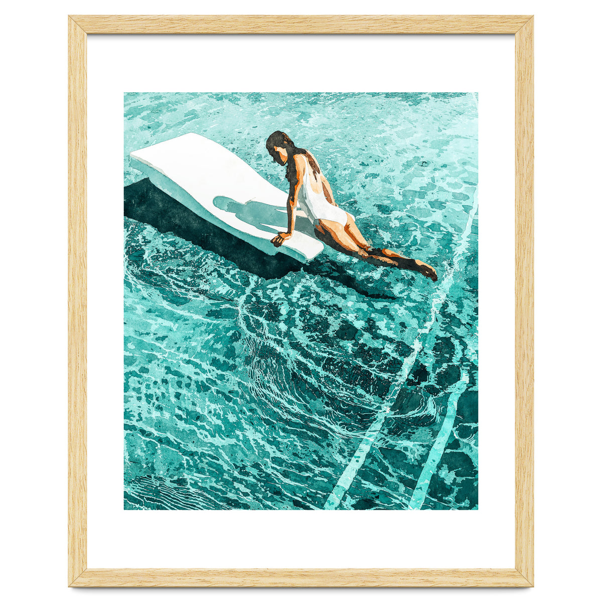 Pool Day | Summer Swimming Swim Fashion | Bath Vacation Relax Self Care Watercolor Painting