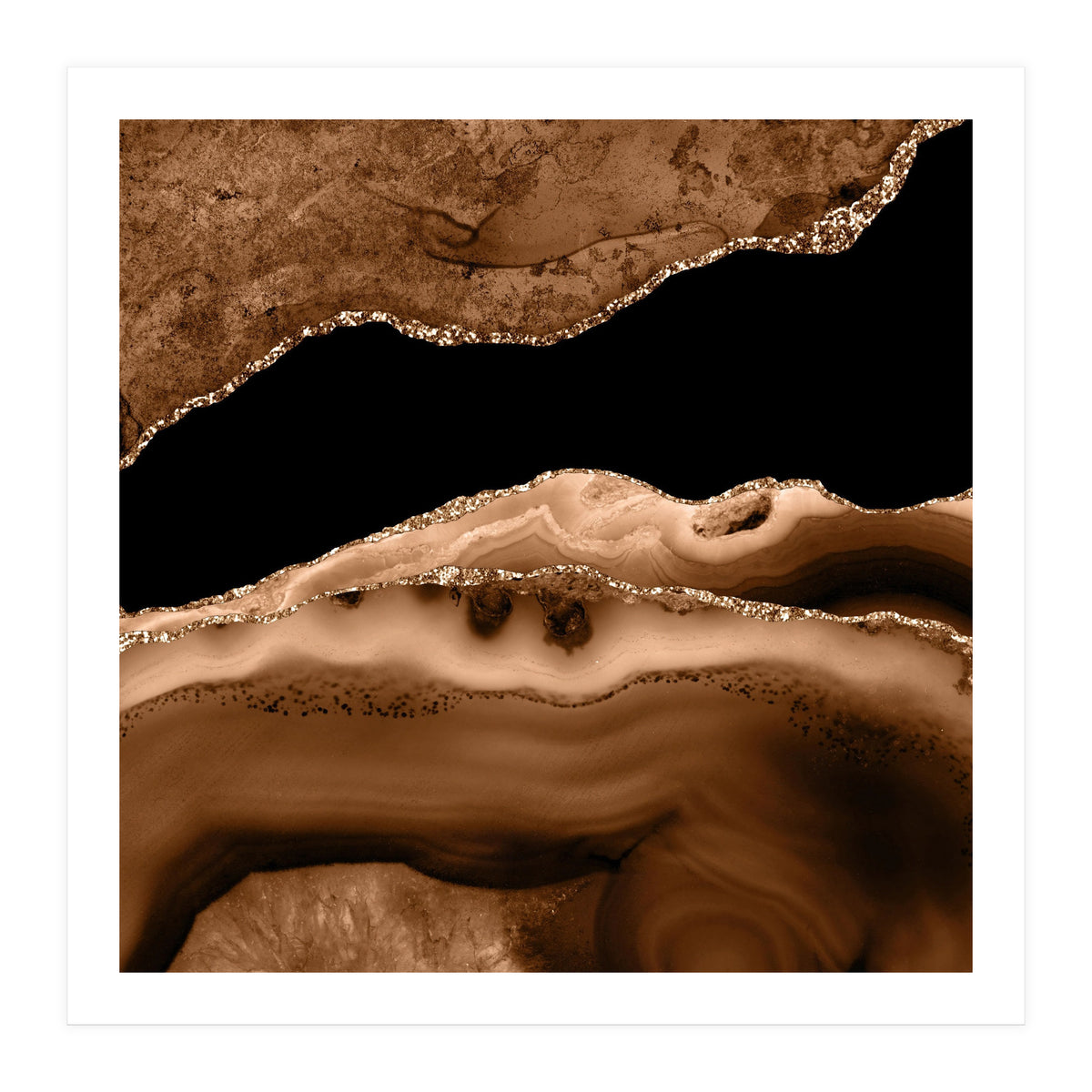 Brown & Gold Agate Texture 13 (Print Only)