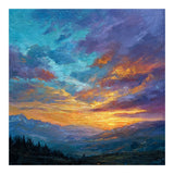 Ethereal Alpine Sunset Over Distant Peaks (Print Only) thumbnail