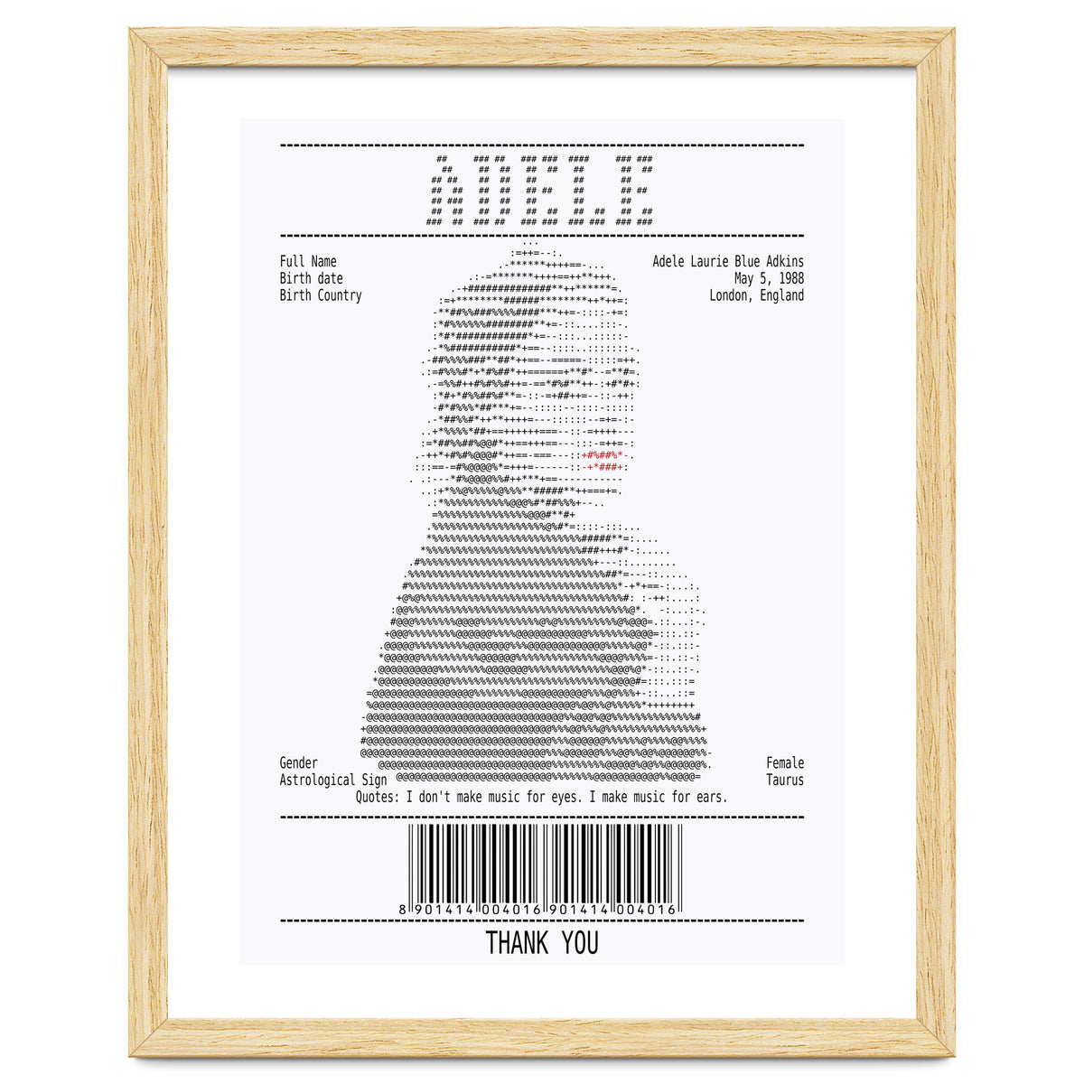 Receipt Art Adele