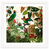 Exotic Lush Jungle And Wild Animals Landscape thumbnail