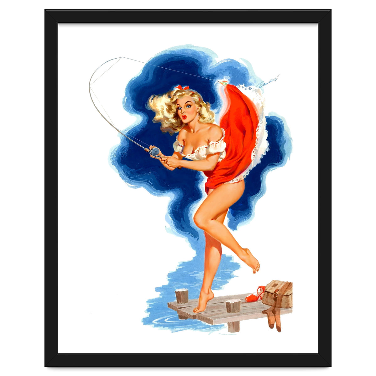 Pinup Sexy Girl And A Fishing Accident