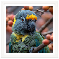 Yellow Headed Amazon Parrot Close Up Portrait