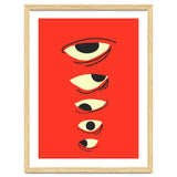 Abstract Eyes on Red Background thumbnail
