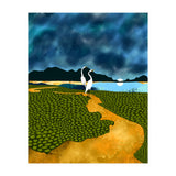 Great Egrets On Honeymoon Island, Heron Wildlife Painting Nature Landscape, Travel Dark Scenic Birds Love Animals Lake Bohemian (Print Only) thumbnail