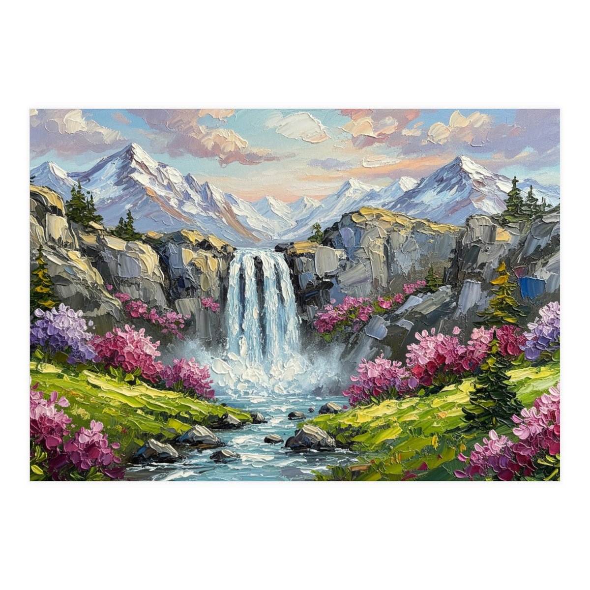 Alpine Waterfall Serenade (Print Only)