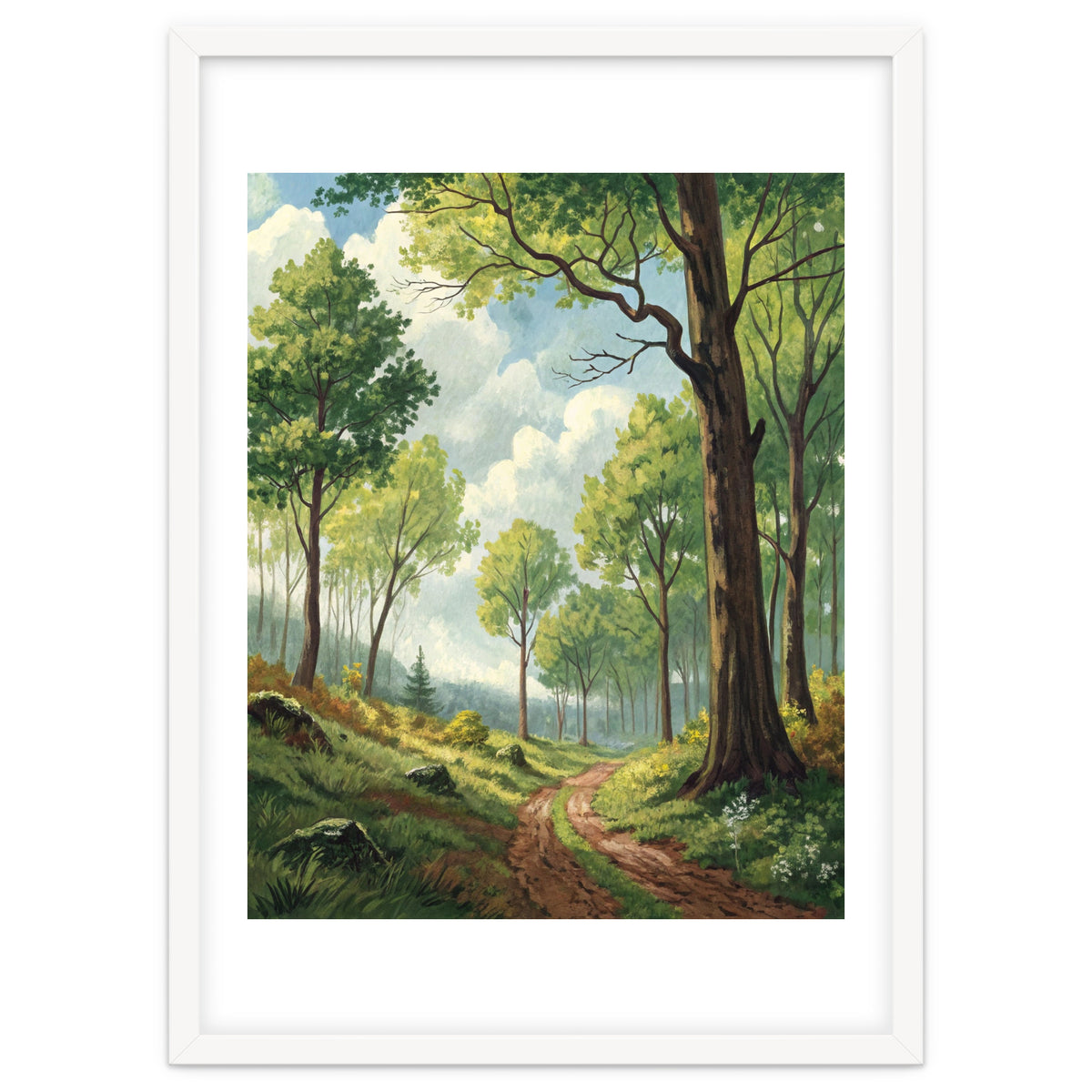 Vibrant Summer Forest Landscape Painting