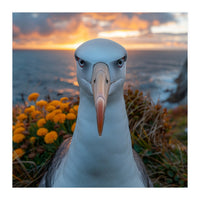 Albatross Bird With Intense Gaze By The Sea (Print Only)
