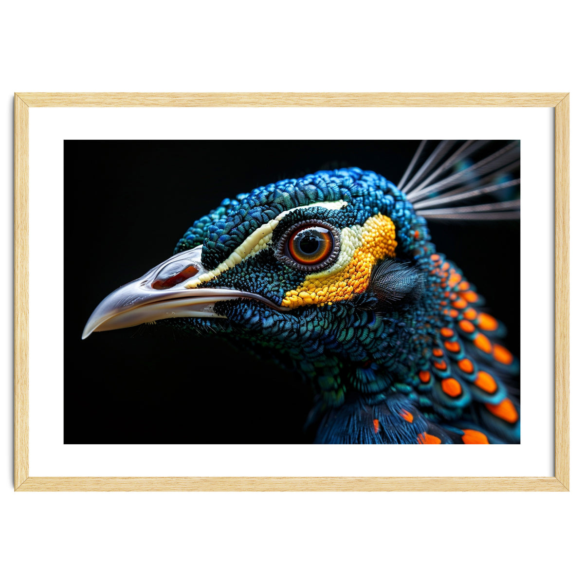 Close Up Of A Peacock Bird Head Eye