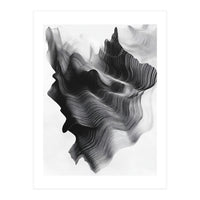 Abstract Black And White Wavy Lines Forming Organic Shapes (Print Only)