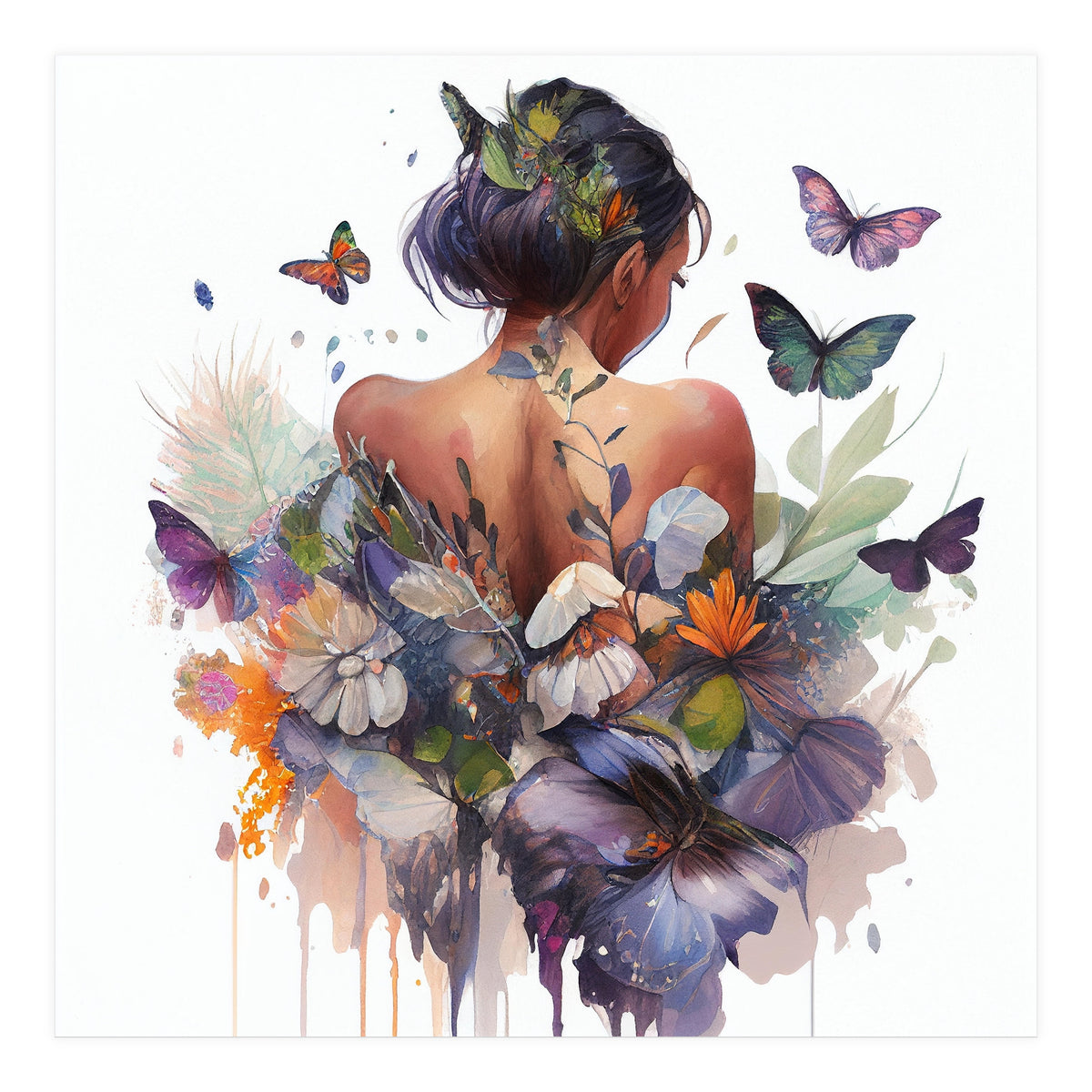 Butterfly Botanical Back (Print Only)
