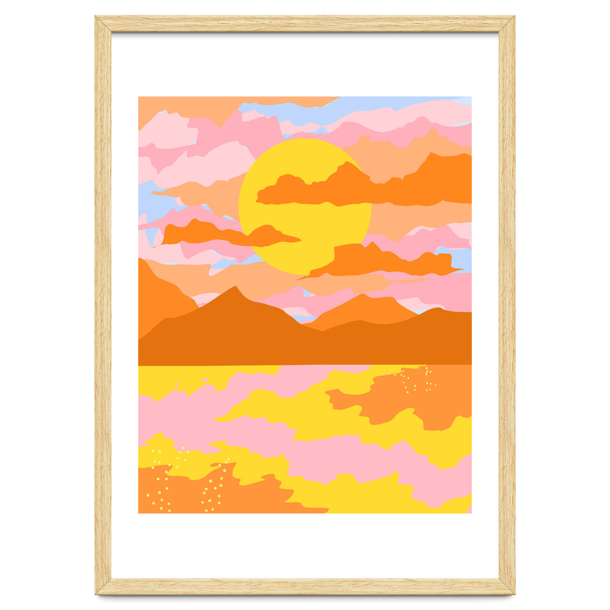 Colors Of The Sky, Sunset Sunrise Nature Landscape Illustration, Travel Adventure Bohemian Colorful
