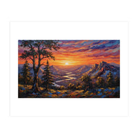 Sunset Over the Valley Peaks (Print Only)