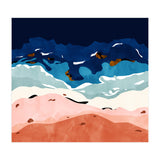Ocean Heart, Abstract Sea Waves, Tropical Travel Watercolor Painting, Eclectic Bohemian Beach Nature (Print Only) thumbnail
