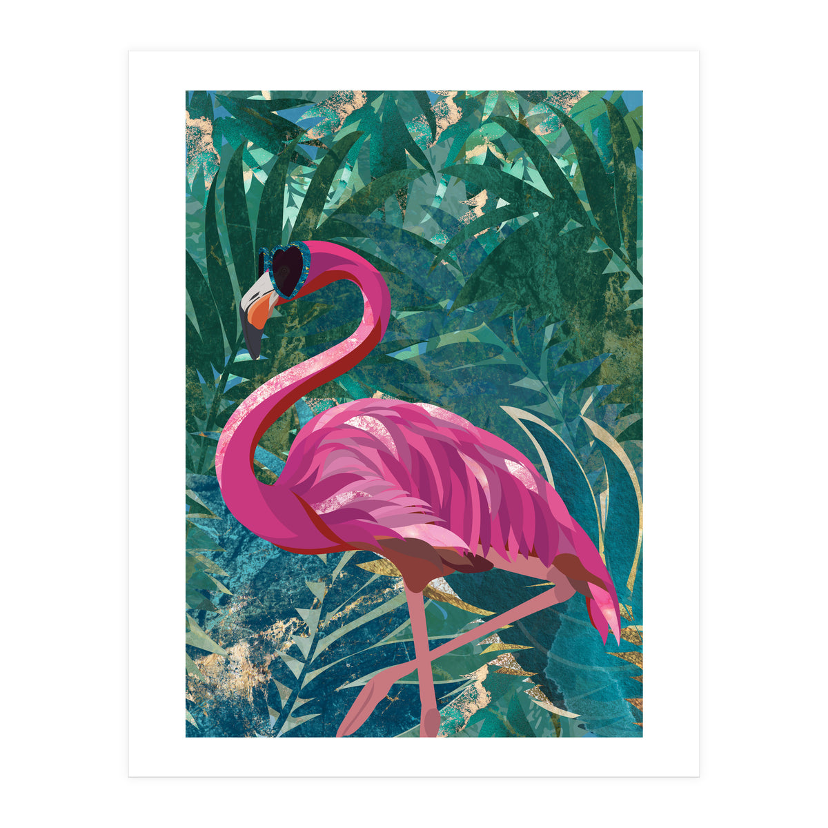 Flamingo in the jungle (Print Only)