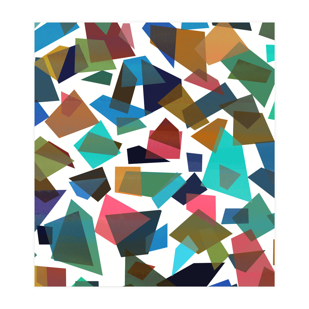 Geometric Squares Collage Colorful (Print Only)