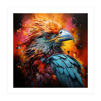 Vibrant Eagle Portrait Abstract Colorful Splatter Art (Print Only)