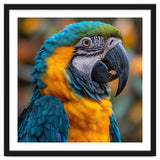 Blue And Yellow Macaw Parrot Close Up Portrait thumbnail