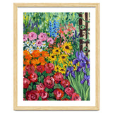 Vibrant Summer Cottage Garden Oil Painting thumbnail
