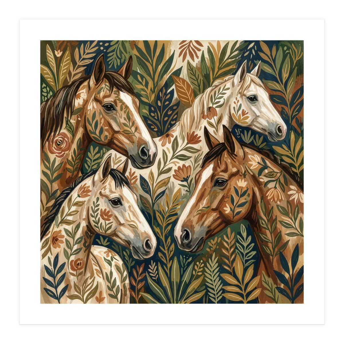 Equestrian Floral Harmony (Print Only)