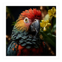 Vibrant Macaw Parrot With Red And Yellow (Print Only)