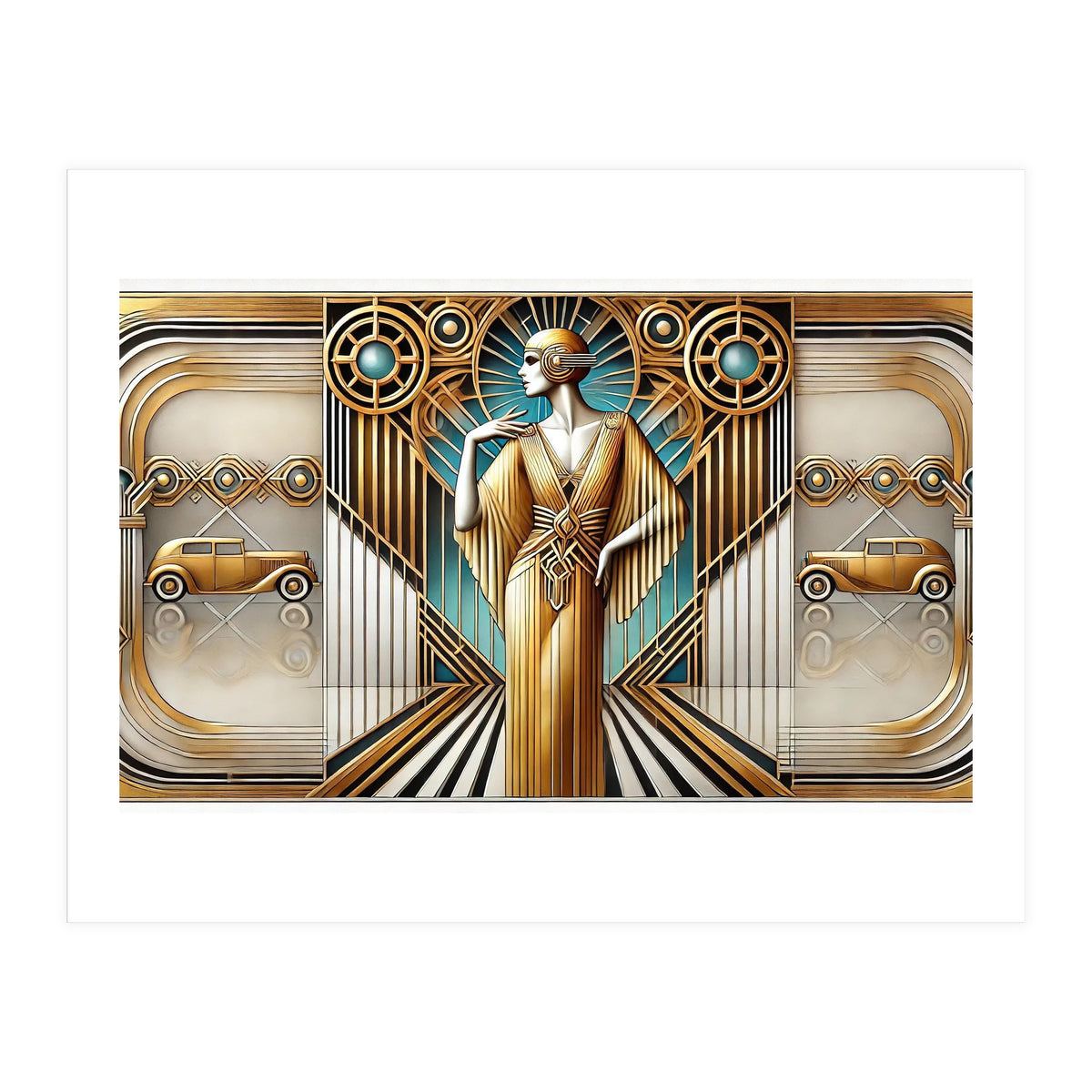 Gatsby Woman Art Deco Scene (Print Only)